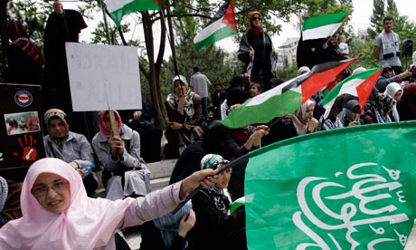 Gaza flotilla protest in Turkey