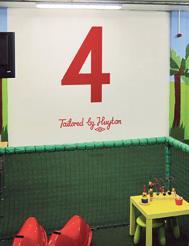 Walls: A big red number on a wall