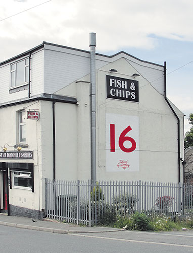 Walls: A big red number on a wall