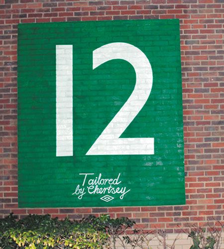 Walls: A big white number on a wall