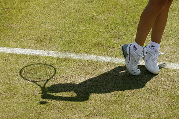 wimbledon atmosphere: Russia's Svetlana Kuznetsova serves 