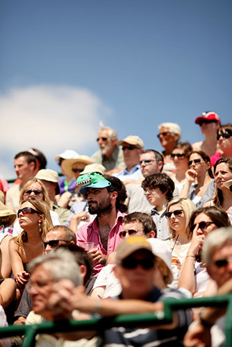 wimbledon atmosphere: Spectators look on from the stands