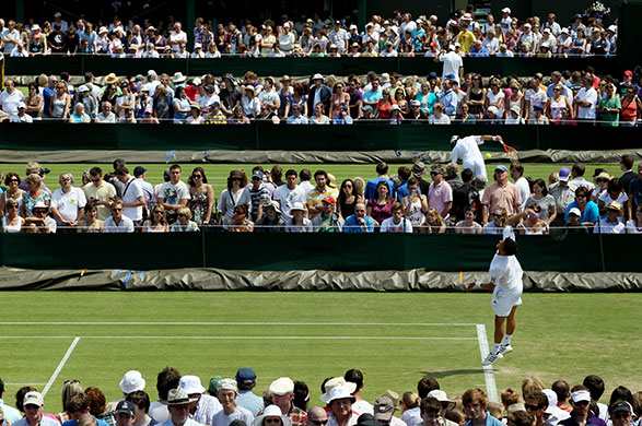 wimbledon atmosphere: Spectators watch matches on day two