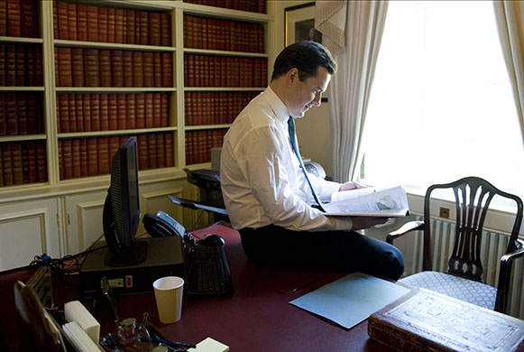 George Osborne: Chancellor of the Exchequer George Osborne preparing for his first Budget