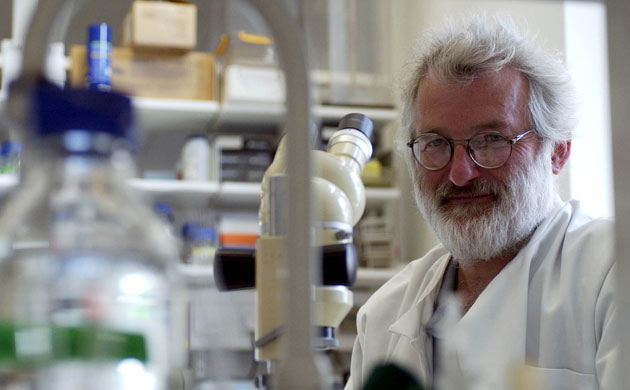 Human Genome Project: John Sulston pictured at his laboratory at Wellcome Trust Sanger Institute