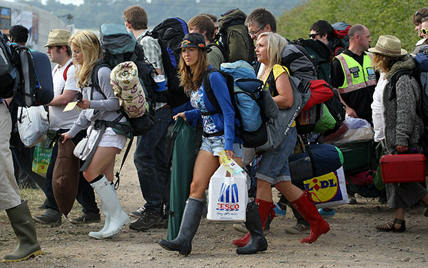 Glastonbury arrivals: The first of the 140,000 music fans