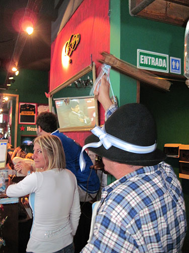 Argentinian fans in downtown Buenos Aires
