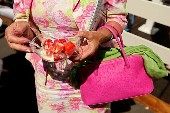24 hours in pictures: Tennis fan with strawberries at Wimbledon 2010