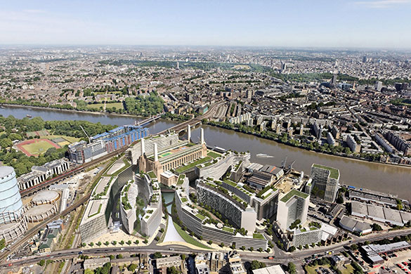 Battersea power station: 2009: Artist's impression of a scheme to redevelop Battersea Power Station