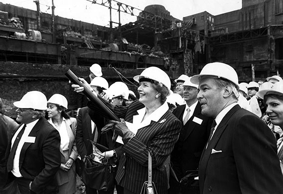 Battersea power station: 1988: Prime Minister Margaret Thatcher unveils plans 