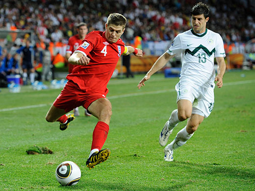 Slovenia v England: A surging run and cross by Steven Gerrard