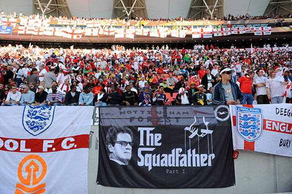 Slovenia v England: England fans display their allegience to the manager