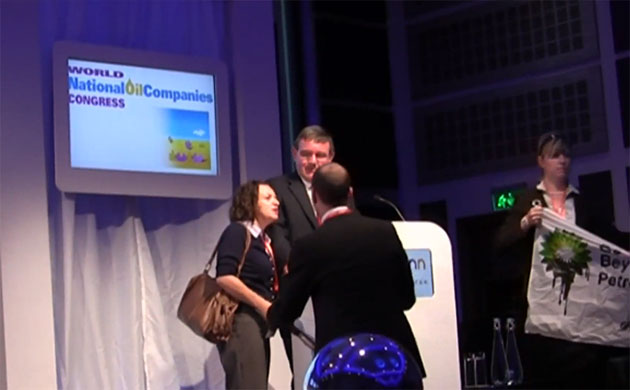 Week in Business: Anti-BP protesters from Greenpeace disrupt a speech by Steve Westwell