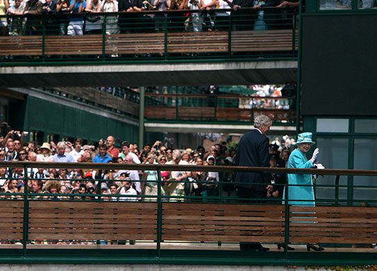 The Queen at Wimbledon: Queen Elizabeth II during day four of the 2010 Wimbledon Championships
