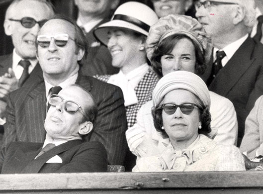 The Queen at Wimbledon: The Queen watches the Wimbeldon ladies tennis final, 1977