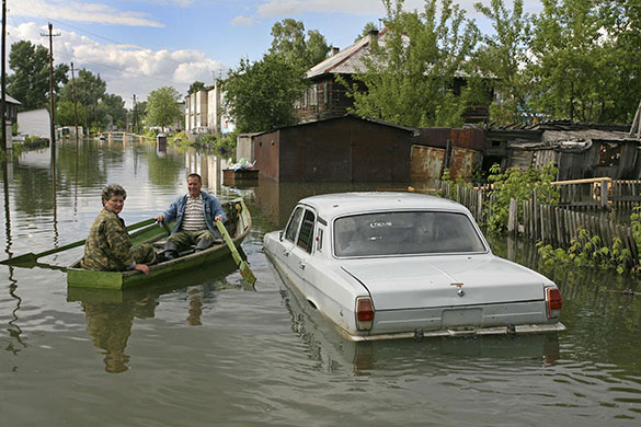 24 hours : Flooding on the River Ob in Russia