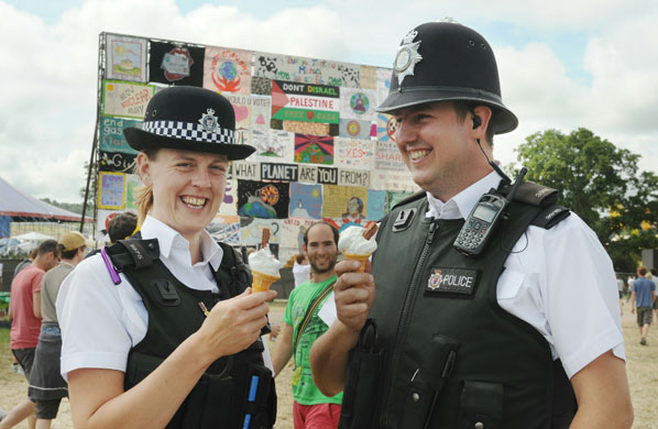 Glastonbury: Police Offers at Glastonbury