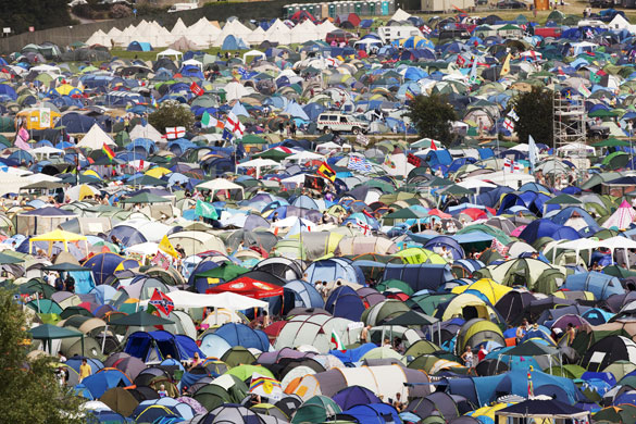 Glastonbury: tents at Glastonbury 2010