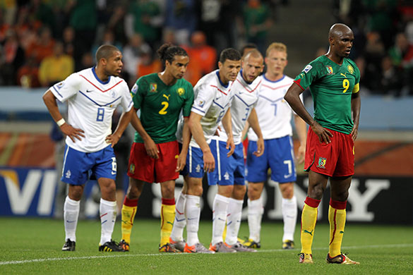 World Cup Day 14: Samuel Eto'o gets ready to take a penalty, which he scores