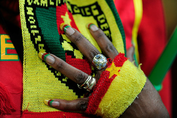 World Cup Day 14: A proud and patriotic Cameroon fan shows off her nails