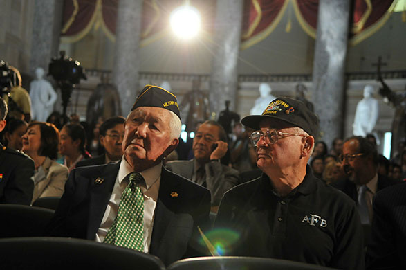 Korean War anniversary: Korean War veterans wait for the start of the Congressional ceremony