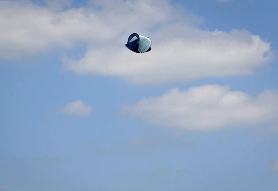Glasto day three: A tent breaks free and soars above the Glastonbury Festival site