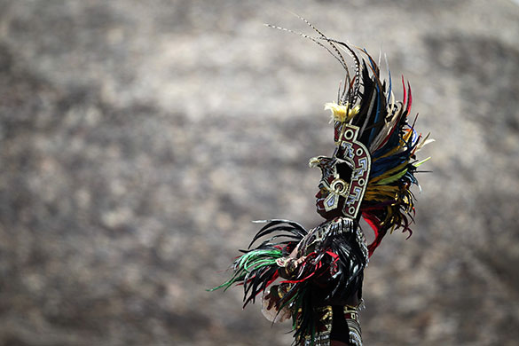 24 Hours: A Mexican in Aztec costume at the ceremony for the Pan-American games