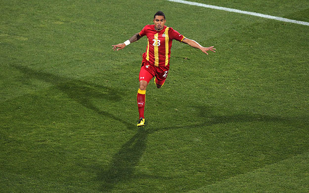 Knockout stages day 1: Kevin-Prince Boateng celebrates after opening the scoring