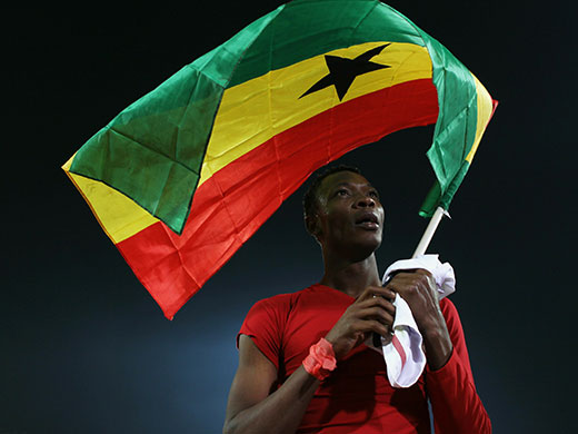 Knockout stages day 1: John Pantsil celebrates Ghana's victory