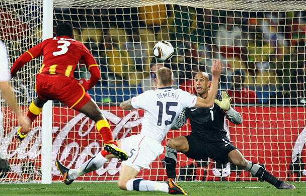 Knockout stages day 1: Asamoah Gyan scores Ghana's second and winning goal