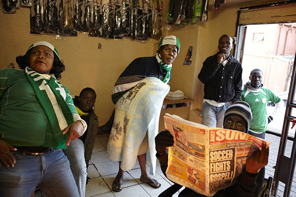 African fans in Jo'burg: Worried looks as Nigeria take on Greece