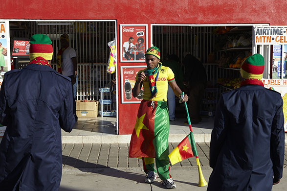 African fans in Jo'burg: Cameroon fans outside the Samuel Eto'o shop