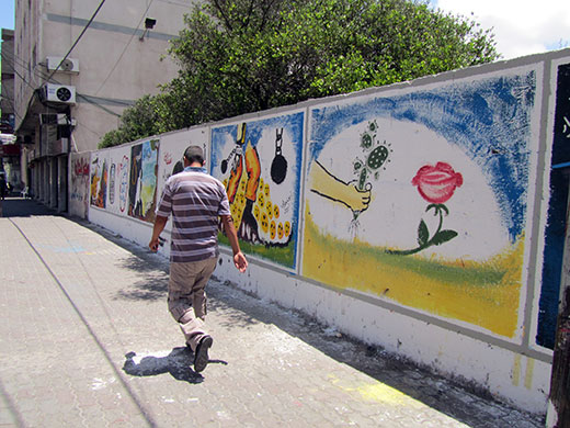 Collaborator murals: The whole row of murals