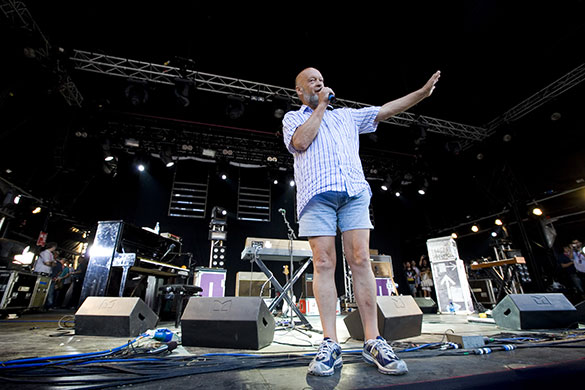Eavis at Glastonbury: Michael Eavis takes to the stage at the Park