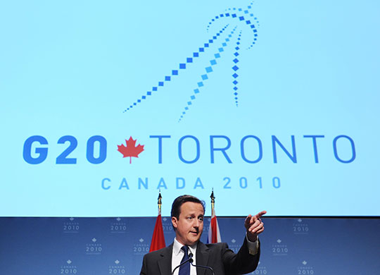 David Cameron at G8: Prime Minister David Cameron holds a news conference 