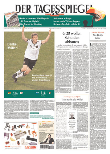 World Cup front pages: Der Tagesspiegel