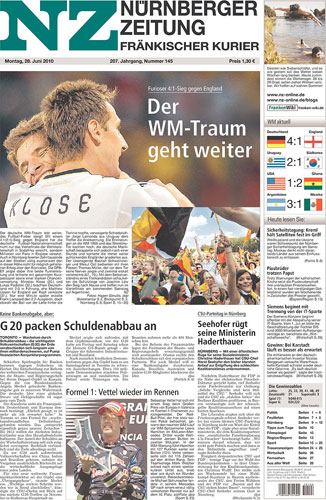World Cup front pages: Nurnberger zeitung