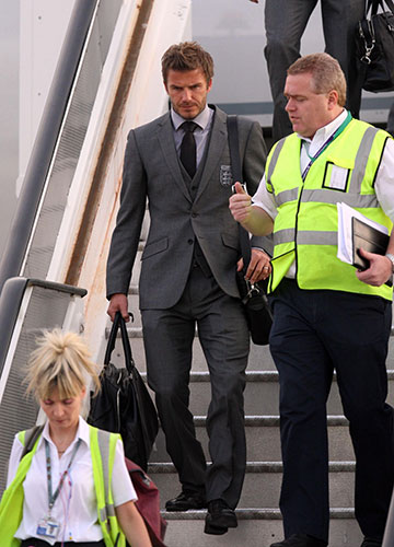England arrive home: England Team Return Home - Heathrow Airport