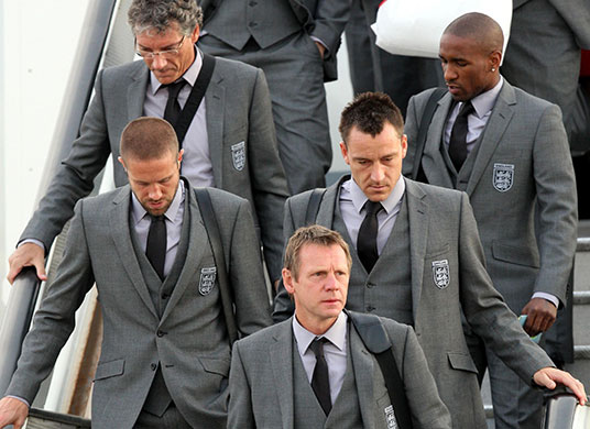 England arrive home: England Team Return Home - Heathrow Airport