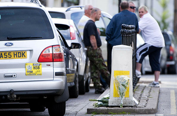 Cumbria shootings: Drivers at a taxi rank on Duke Street in Whitehaven