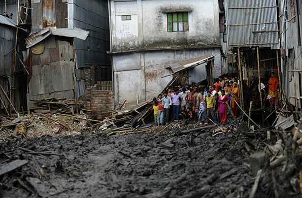24 hours: Dhaka, Bangladesh: rescue operation at a collapsed four-storey building