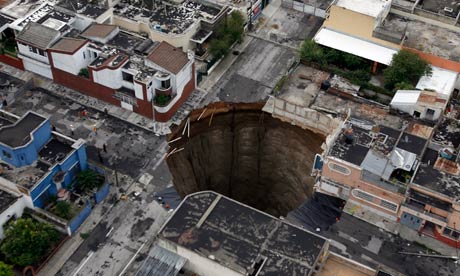 Sink Holes on Sinkhole That Swallowed A Factory In Guatemala City  In April 2007