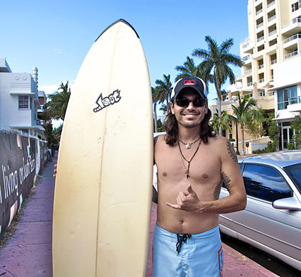 Face Hunter: Miami: A local on his way home after an afternoon of surfing