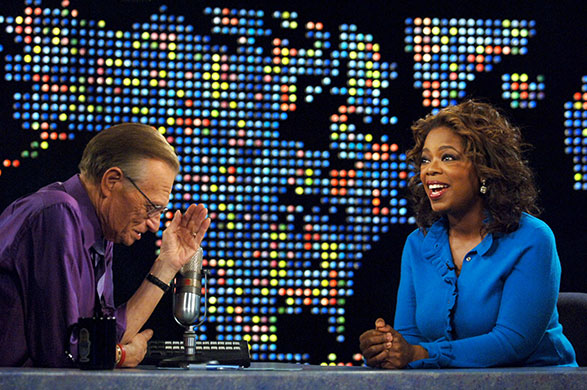 Larry King retires: 2007: Oprah Winfrey joins Larry King for his 50th anniversary