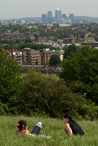 City Parochial: London city skyline, from Hampstead Heath London