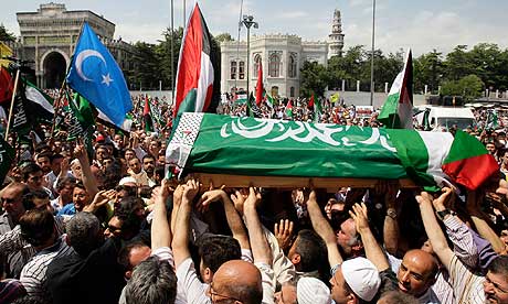 The funeral of one of the Turkish victims of the Gaza flotilla  raid