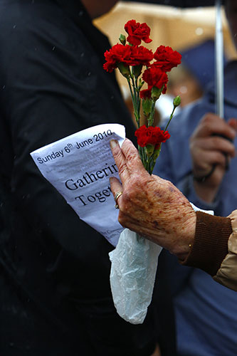 cumbria shooting memorial:  memorial service for the people killed by gunman Derrick Bird, in Seascale