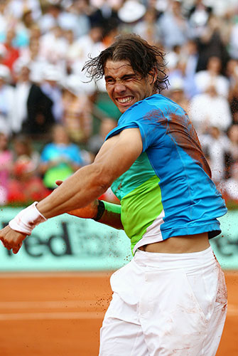 french open final 2010: Nadal celebrates winning championship point
