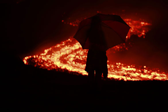 Guatemala volcano: Pacaya volcano in Villa Canales, Guatemala