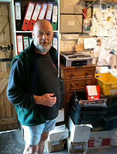 show & tell: Eavis: Michael Eavis in his office